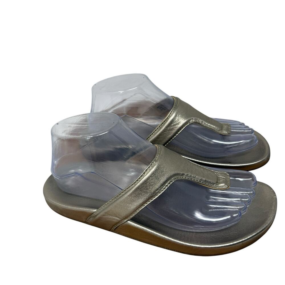 Olukai Kipe'A Lipi Gold Leather Thong Flip Flop Sandals Comfort‎ Travel Womens 7